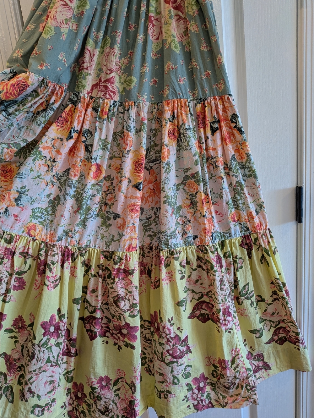 Free People Bluebell Maxi Dress Size L Cottagecore Whimsical Garden Floral Fairy - Picture 6 of 16